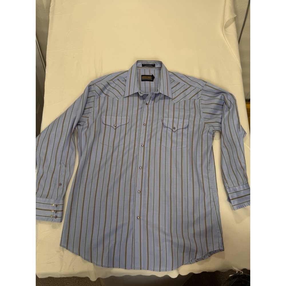 Panhandle Slim Western Wear Pearl Button Down  Mens Shirt Size 17-34/35